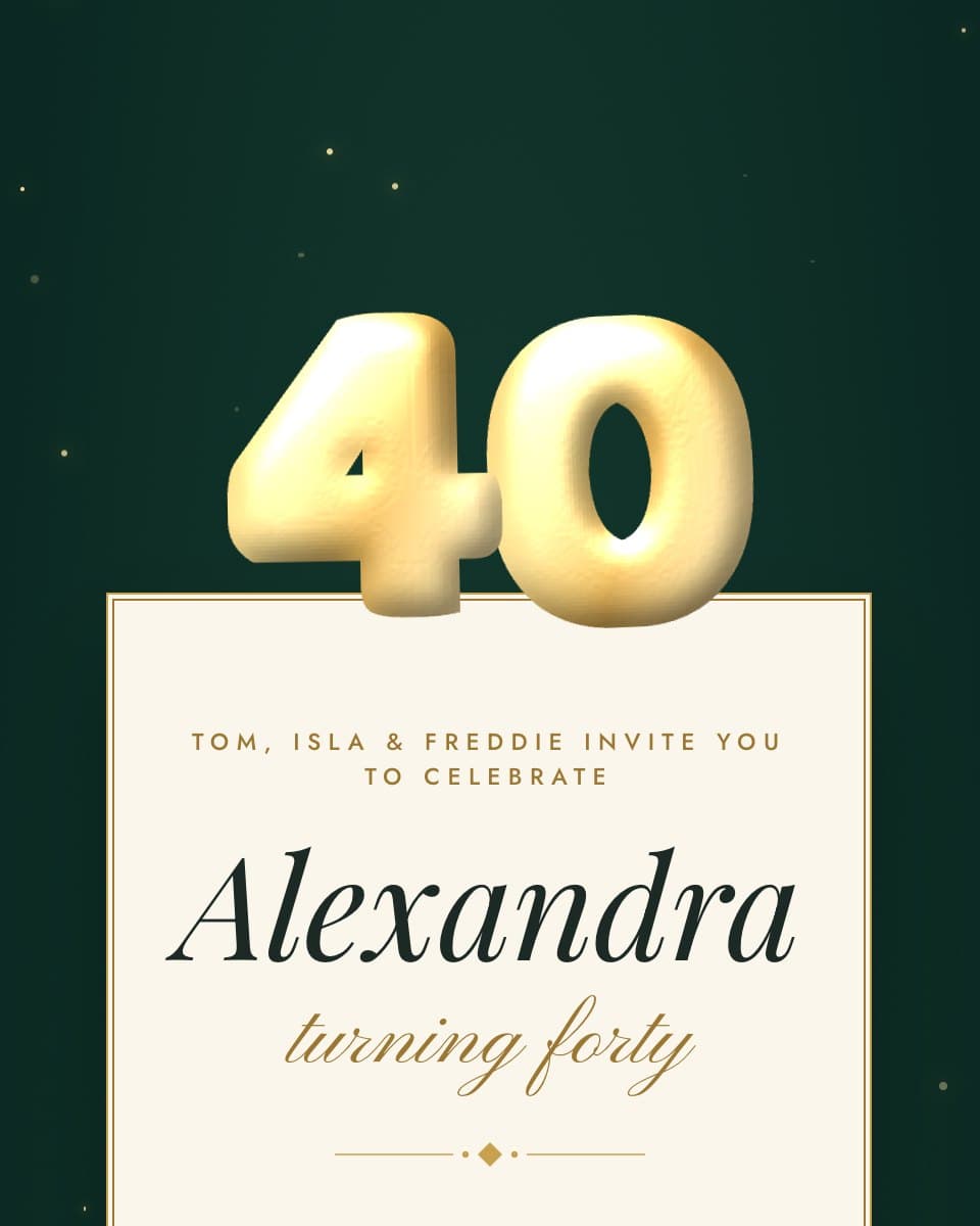 Gala birthday invitation design