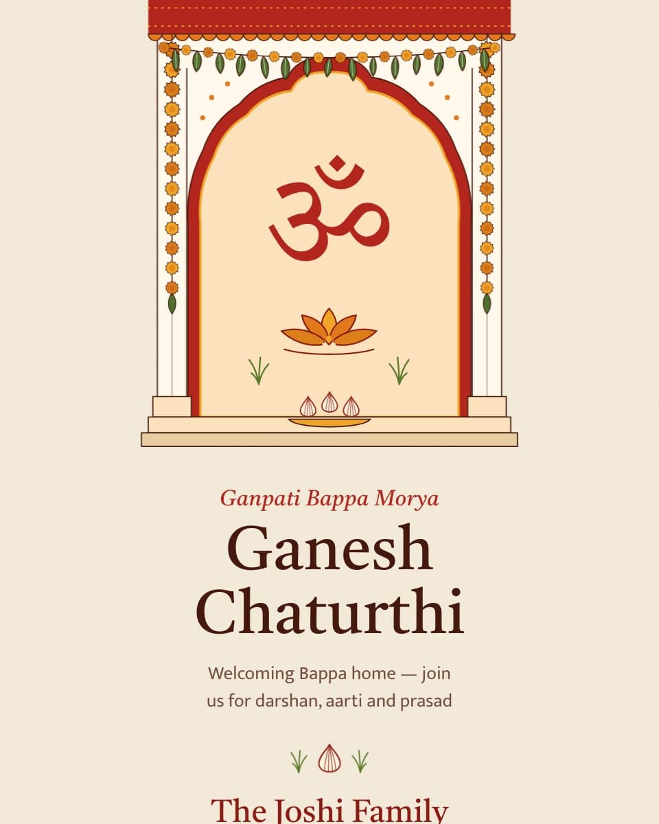 Ganesh Chaturthi Premium festival invitation design
