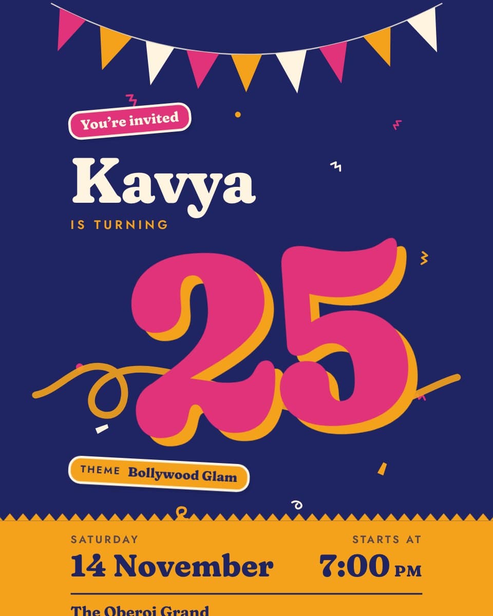 Janamdin birthday invitation design