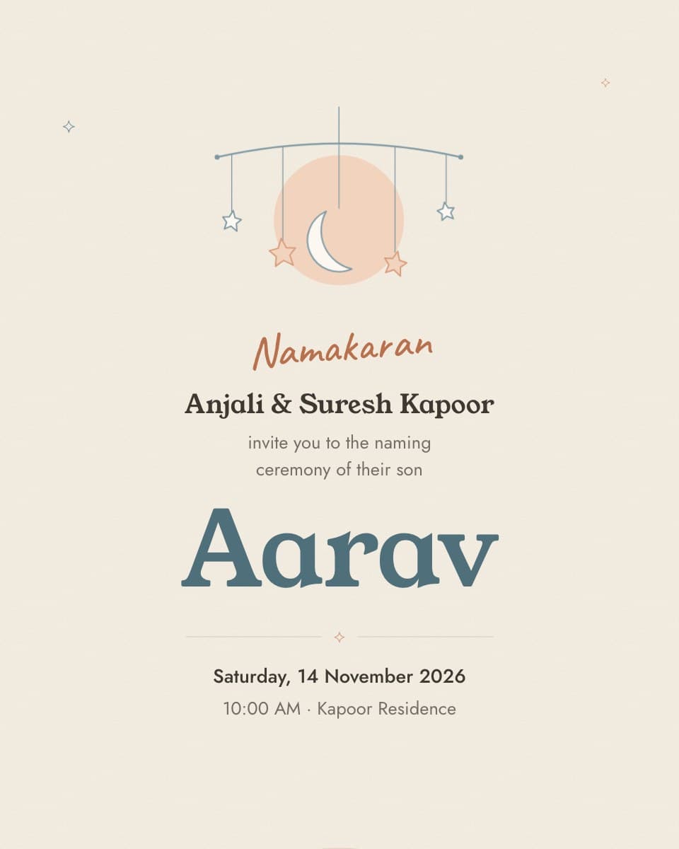 Namakaran baby invitation design