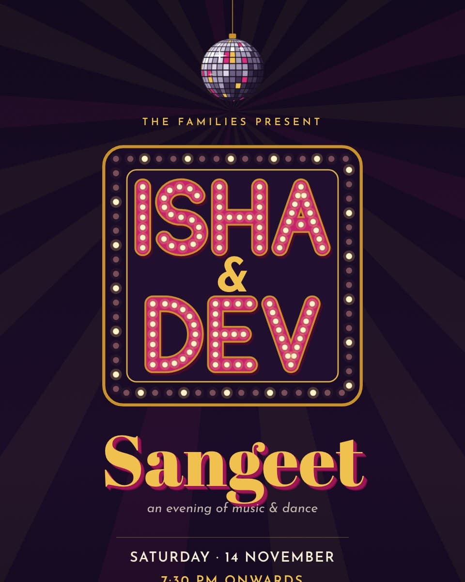 Sangeet Night wedding invitation design