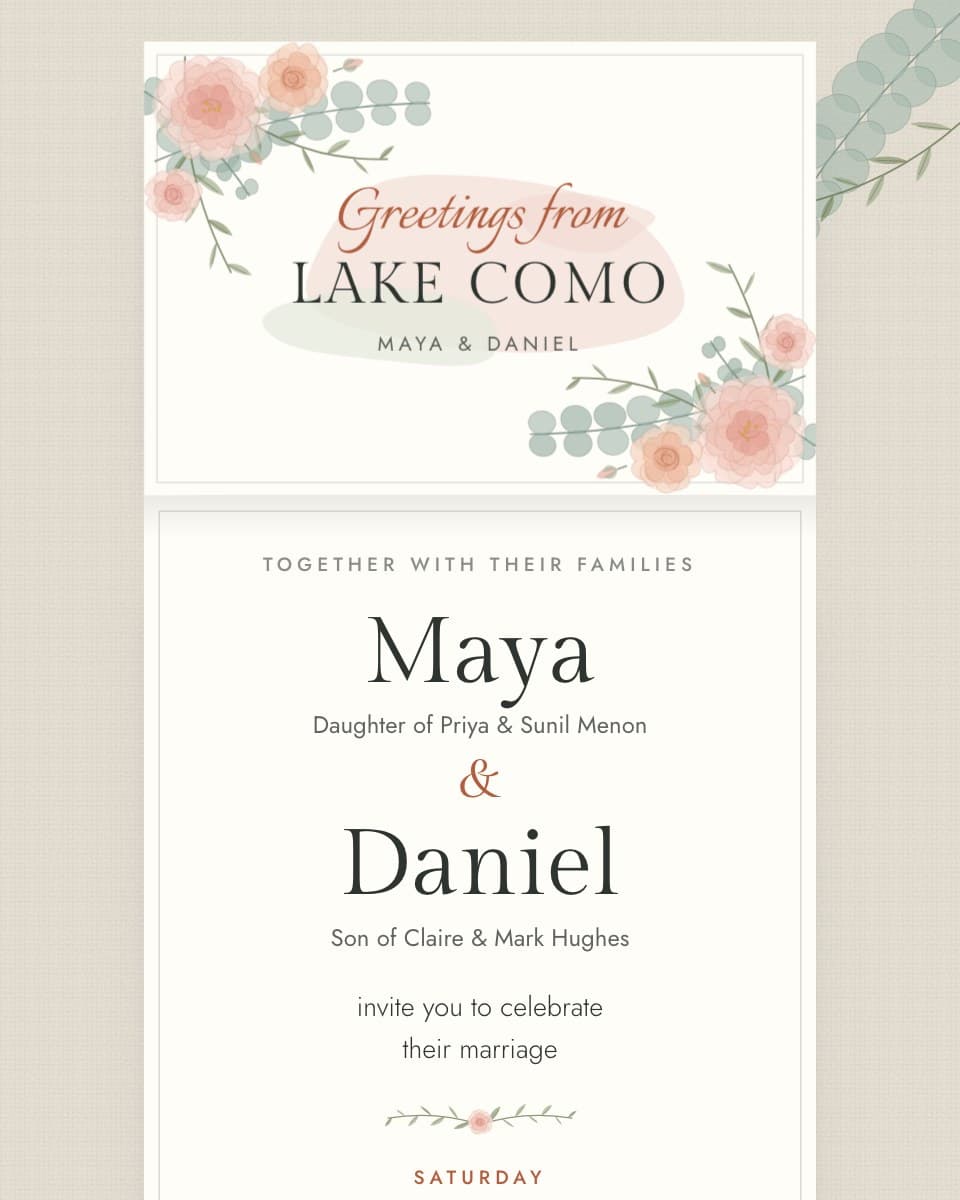 Garden Vows wedding invitation design